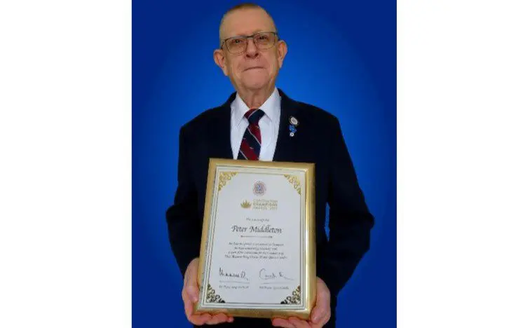 Pete with his Coronation Champion award